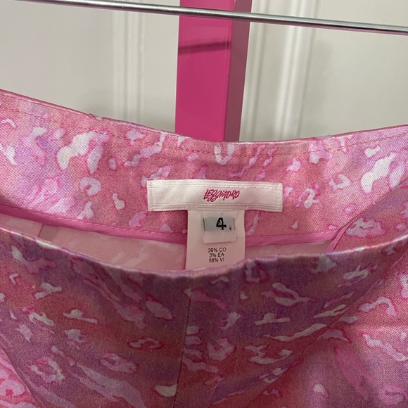 NWOT LEGGIADRO PRINT VISCOSE COTTON CAPRI IN PINK ZEBRA - Picture 5 of 10
